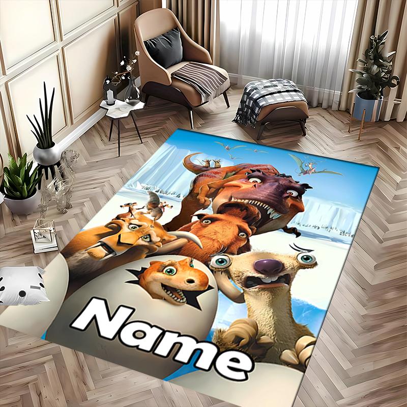 Custom Personalization Ice Age Dawn of the Dinosaurs Area Rug - Perfect For Kitchen, Bathroom,Laundry Room Decor Large Size Available,Gift All Seasons
