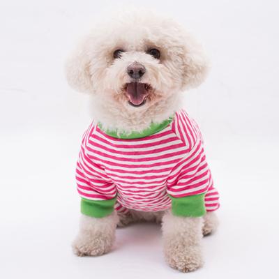 Salopetă pentru animale de companie Model în dungi Îmbrăcăminte ocazională caldă Îmbrăcăminte de dormit pentru câini Îmbrăcăminte cu patru picioare Costum de cățeluș