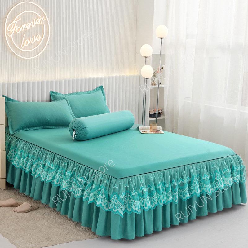 New Princess Bed Skirt Mattress Protector Bedsheet Ruffled Lace Bed Skirt Bedding Bed Cover Bedspread Non-slip Mattress Cover
