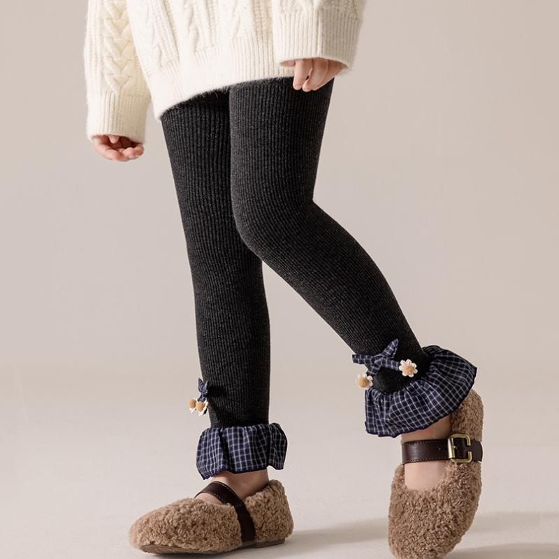 Baby Mädchen Leggings Strumpfhosen Baby Strumpfhose Kind Kleinkind Lotusblatt Spitze Hose Baumwollstrick Hose Für Kind Säugling Legging Winter