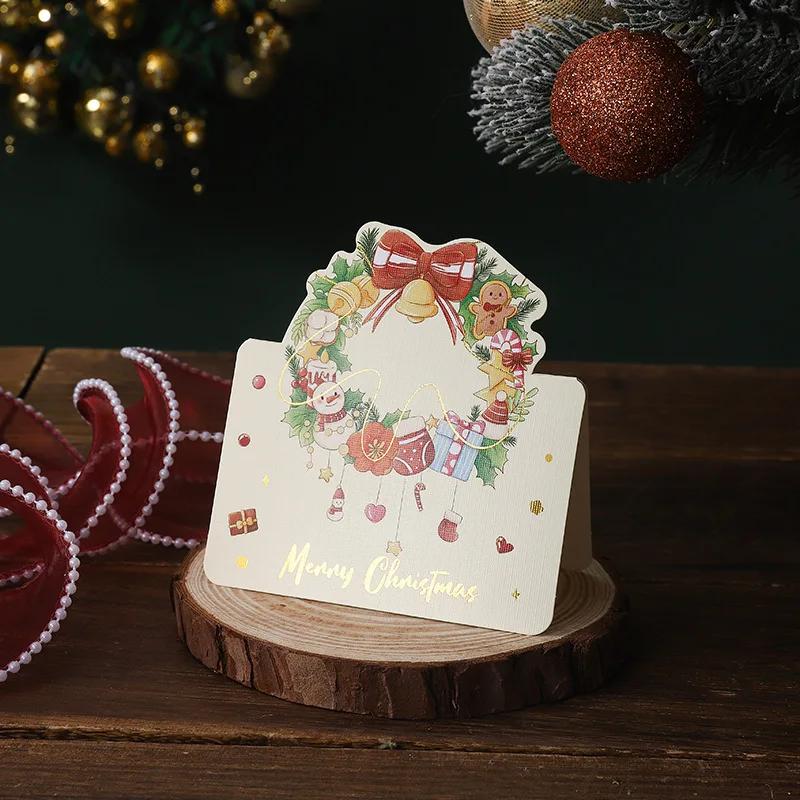 New Christmas Greeting Card Kids Mini 3D Birthday Cake Postcards Gifts Friend Family Blessing for New Year Merry Xmas Decoration