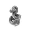 Dark Personalized Python Pendant, Punk Style Retro Casting Boiled Black Clear Light Men'S Stainless Steel Snake Pendant
