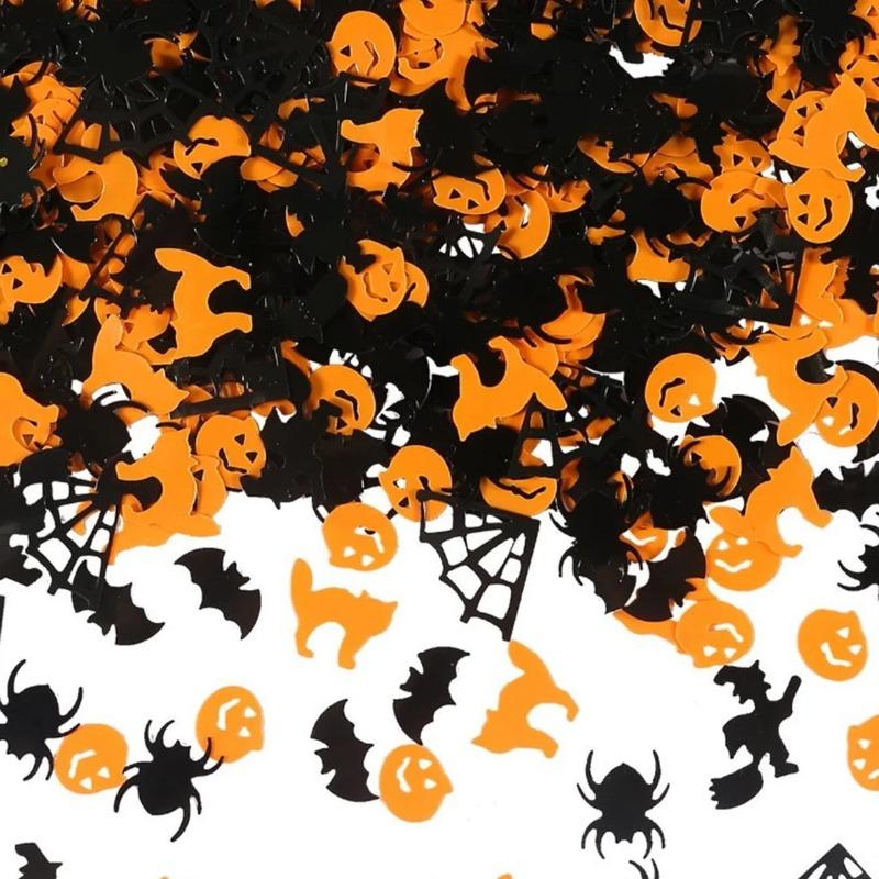 Mixed Witch Ghost Bat Pumpkin Confetti Paillettes,DIY Scrapbook Craft Accessories for Halloween Party Table Home Holiday Ornament Decoration Supplies