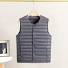 Men's Lightweight Down Vest: Warm Inner Layer with Round and V-Neck Options for Middle-Aged and Elderly.