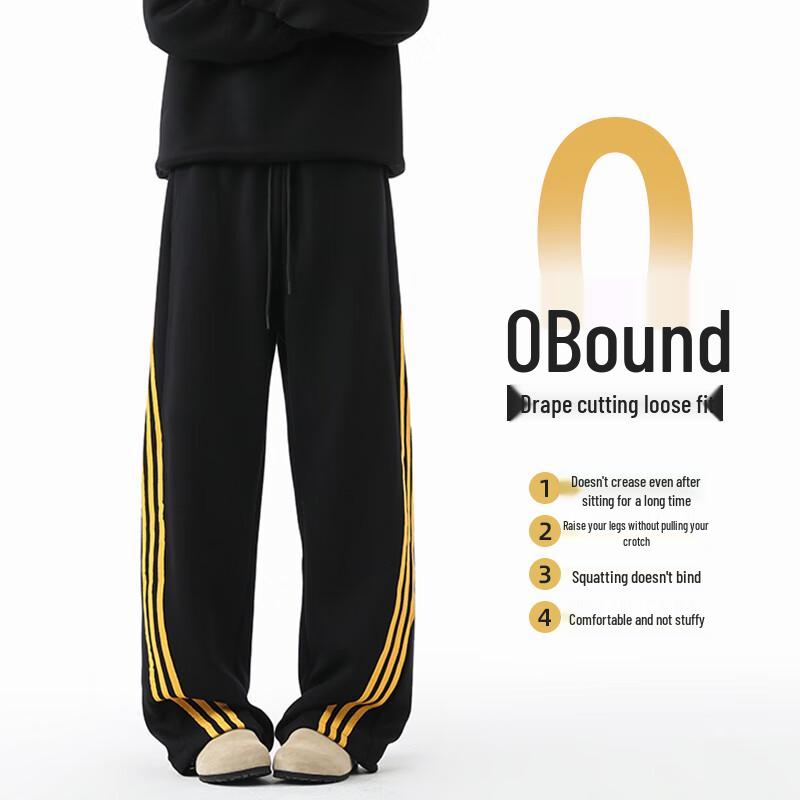 JEEP SPIRIT Men's Three-Stripe Straight-Leg Casual Sweatpants