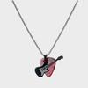 Titanium Steel Guitar Pick Pendant Necklace Hip-hop Electric Guitar Sweater Chain  Unisex
