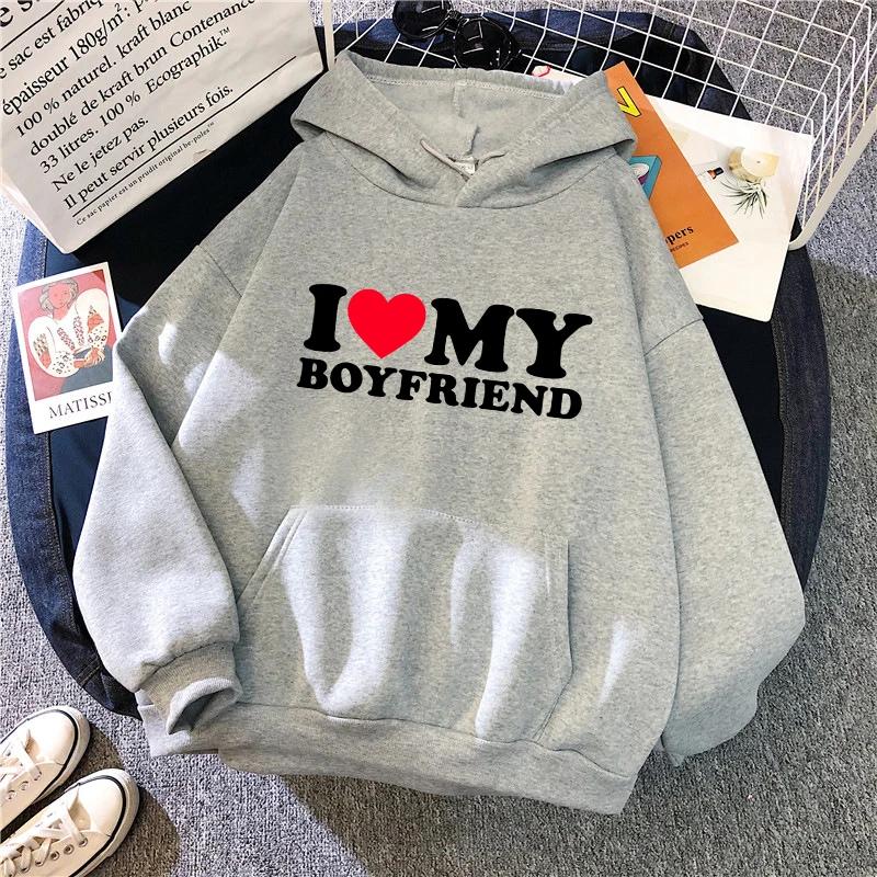 2025 Heißer Verkauf Paar Hoodie Klassische Liebe BF GF Bedrucktes Sweatshirt Alle Jahreszeiten Mann Frau Zuhause Outdoor Lässig Sportlich Lockerer Pullover
