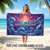 Octopus Sea Life Theme Soft Beach Towel Personalized Custom Name Text Towel Portable for Beach Pool Travel