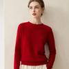 Pure Cashmere Women's Loose Pullover Sweater - Round Neck, Solid Color, Warm Knitwear for Autumn/Winter