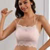 Bralette Dorsale in Pizzo Canotta Spallino Sottile Tubino Reggiseno Senza Ferretto Push-Up Raccogli Grasso Laterale Canottiera