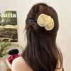 Trendy Flower Hair Claw Elegant Satin Rose Shark Hair Gripper For Women Girls Daily Life Fashion Hair Clip Hair Accessories