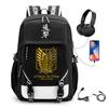 Anime-Inspired Canvas Backpack Students Travelers With USB Charging Port Breathable Padded Straps Unisex School Bag