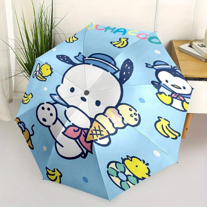 

Pochacco & Ice Cream Design Cartoon Cartoon Umbrella, Portable 3-Fold Compact Umbrella, Suitable for Camping, Hiking and Travel, Ideal Easter Birthday
