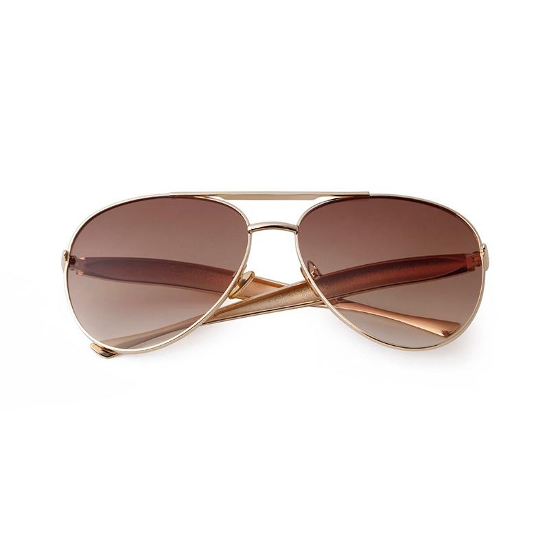 Fashion Oversized Pilot Sunglasses for Women Men 70s Trendy Metal Streamline Arms Aviation Sun Glasses Champagne Shades S98137C