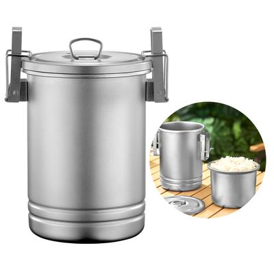 Stainless Steel Steaming Pot Camping Hiking Rice Cooker Rice Soup Cooking Outdoor Cookware Travel Cooking Accessory