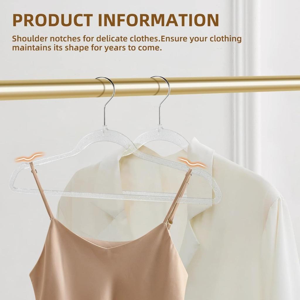 1/5pcs Acrylic Hanger Home Clothes Non-Slip Trouser Rack Drying Coat Suit Space Saving Hanger Rack Wardrobe Storage Organization