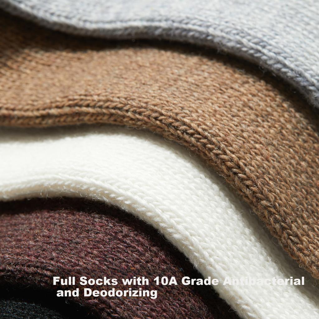 Wool Mid-Calf Socks Women's Autumn Winter Fleece Thickened Warm 10A Deodorant Sweat-Absorbing Breathable
