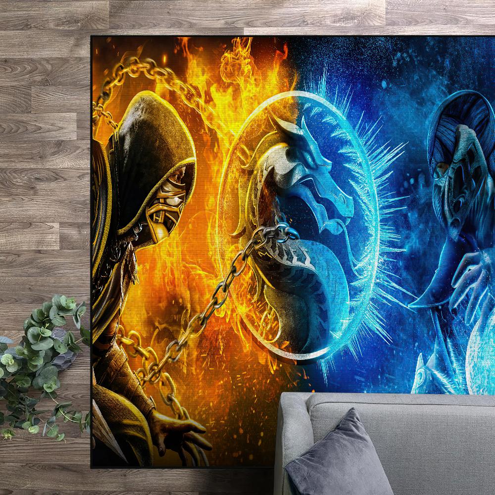 Game M-Mortal K-Kombat Small Carpet Bedside Kitchen Bath Living Home House Bedroom Floor Mat Doormat Large Carpet Rug Decoration