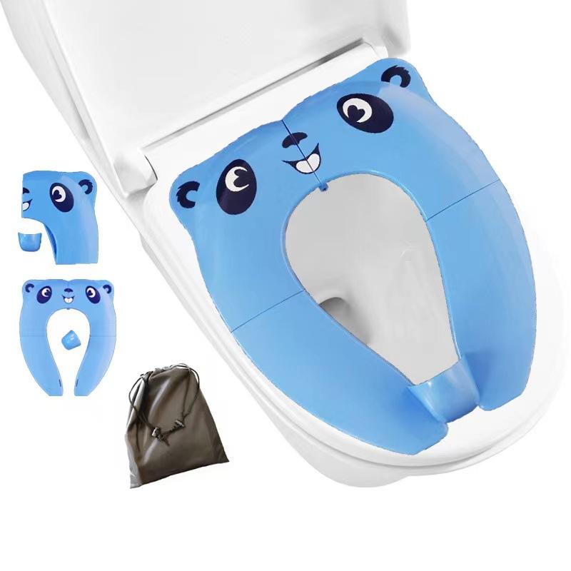 Children's Foldable Toilet Seat Children's Auxiliary Toilet Travel Toilet Seat with Splash-proof