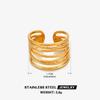 LATS Multiple Styles Stainless Steel Geometric Texture Wide Rings for Women Men Irregular Gold Wedding Ring Punk Jewelry