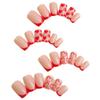 French Romantic Wearable Nail Art: Ombre Red Heart Detachable Tips