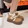 Women's thick-soled winter fur one belt buckle lightweight warm anti cold padded snow boots non-slip wear casual sneakers cotton boots