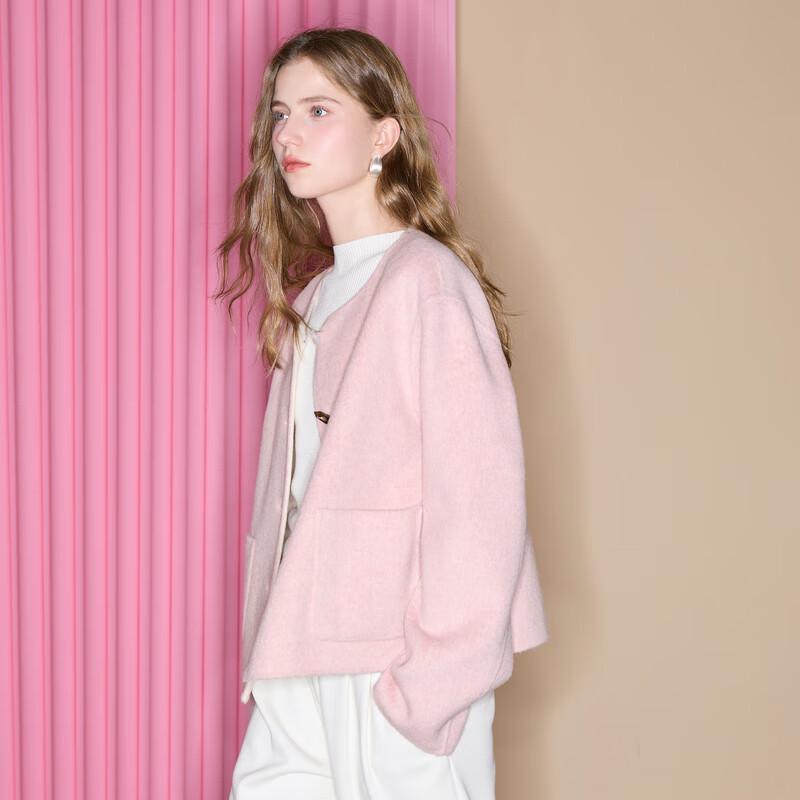 

Sancai Женское двустороннее короткое пальто из 100% шерсти XL (170/92A)