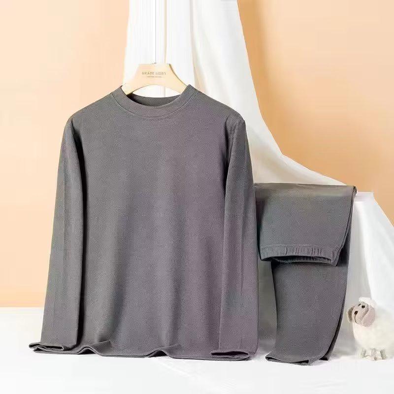 Thermounterwäsche-Set für Herren: Doppelseitiger Deutscher Samt, Selbstwärmend, Stehkragen, für Herbst und Winter