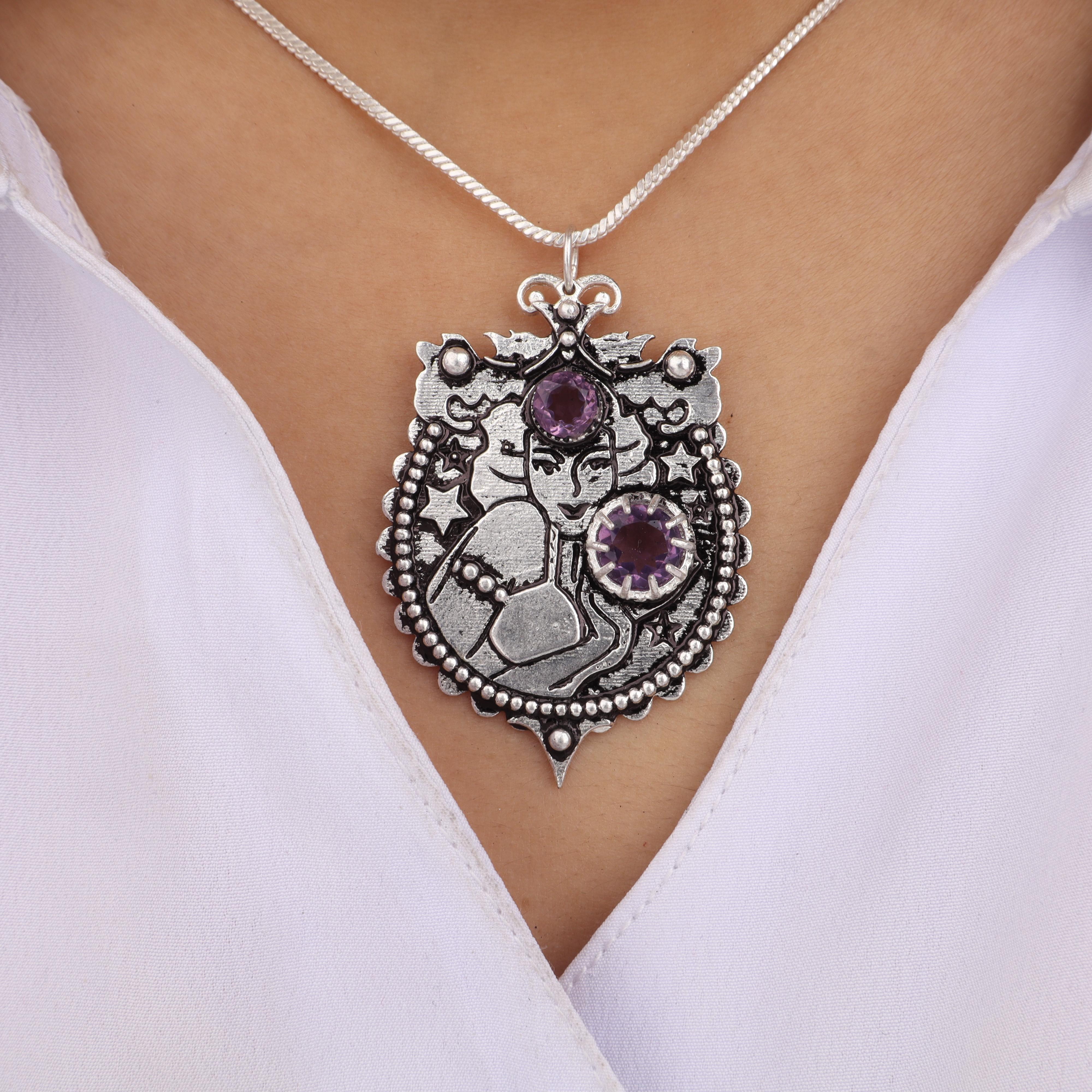 

Amethyst Gemstone 925 Sterling Silver Women Jewelry Partywear Pendant 1.9 For Birthday Gift CP-44-12