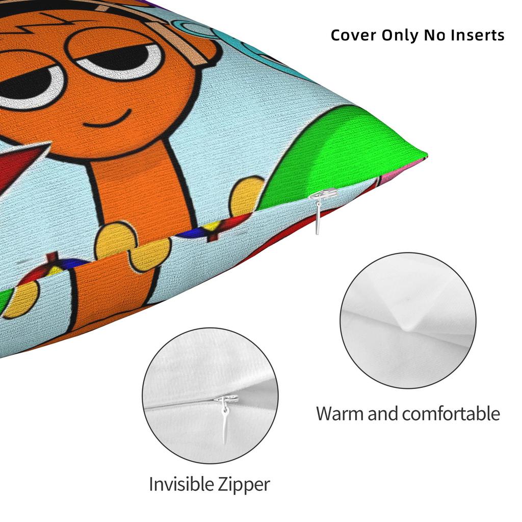 Rainbow Sprunki Game Pillowcase Polyester Cushion Cover Decor Cartoon Pillow Case Cover Home Wholesale 45*45cm