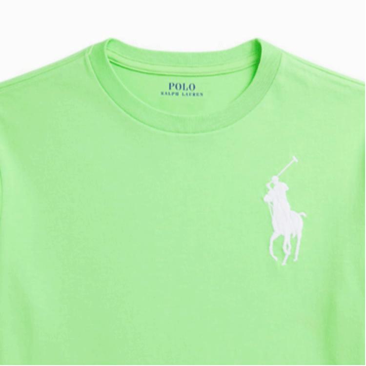 Polo Ralph Lauren Solid Color Embroidered Logo Round Neck T-Shirt Kids Tops Yellow-Green CWPOTSHY8021035-300