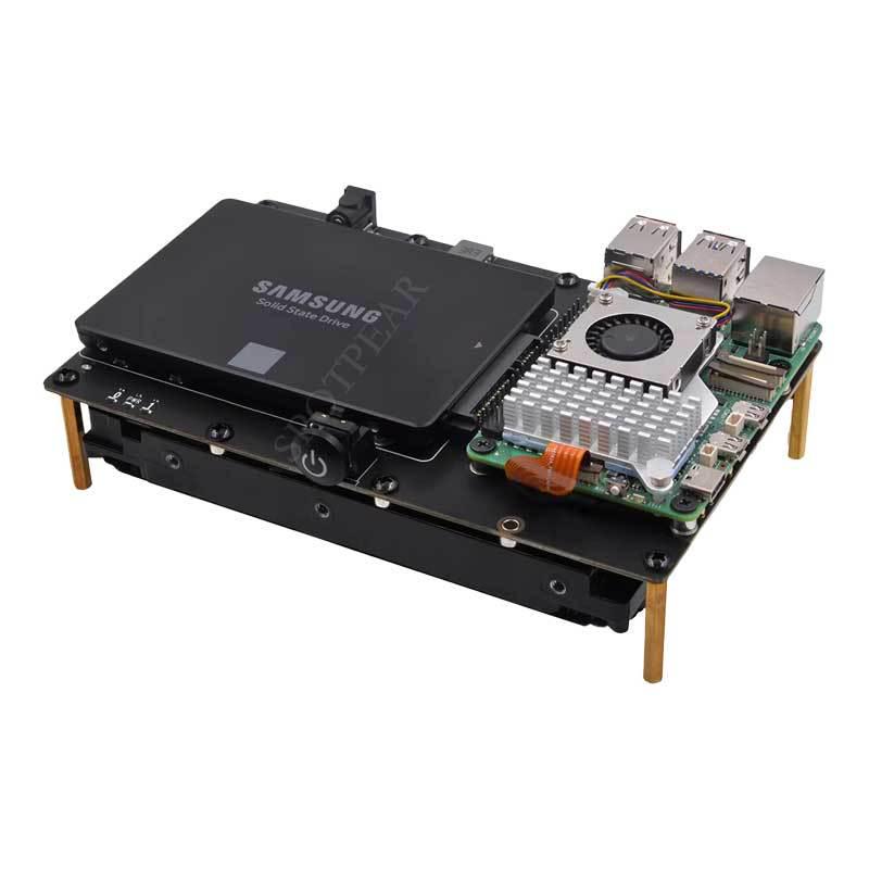 X1008 PCIe To 2.5"/3.5" SATA HDD/SSD Dual Drive Expansion Board for Raspberry Pi 5