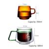 Colored Glass Mug Cup 350ml Heat Resistant Amber Blue Green Stackable Glass Cup Coffee Tea Cup