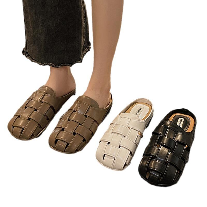 Office slippers women's summer outer wear one pedal new bag head half drag versatile casual sandals