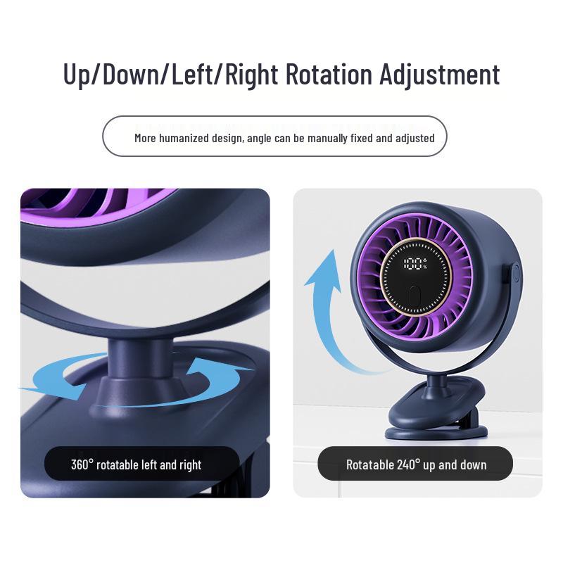 Portable USB Desktop Clip Fan - High Wind Turbine for Home, Office & Outdoor Use