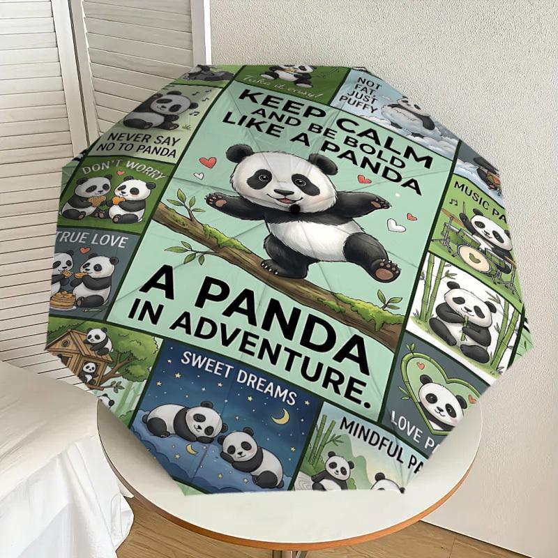 1PC Panda Adventure Umbrella-8-Rib Reinforced Portable Folding Travel Suitable for All Seasons Outdoor Daily Use Is an Ideal Choice  -K0362