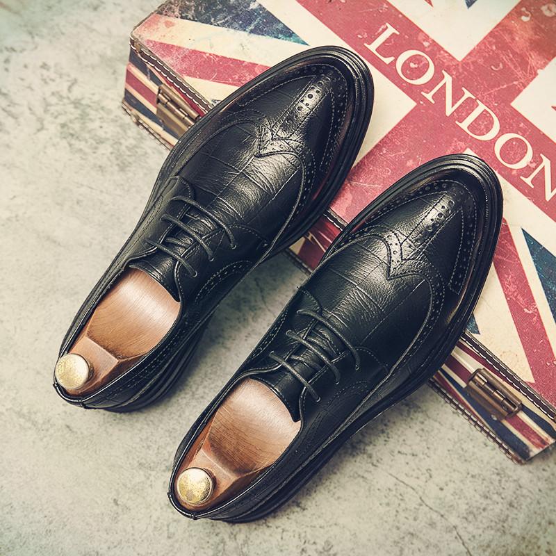 Leather Shoes Young British Dress Casual Business Sense Leather Shoes Wedding Groom Suit Height Increase