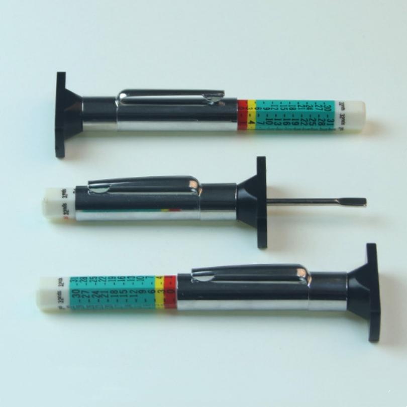 0-25mm Tread Pattern Pen  Tire Tread Depth Measuring Tool, Green Tire Pattern Depth Gauge