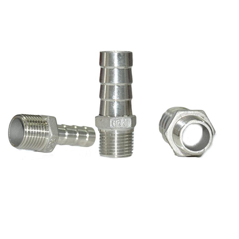 304 Stainless Steel Hex Threaded Water Hose Barb Connector
