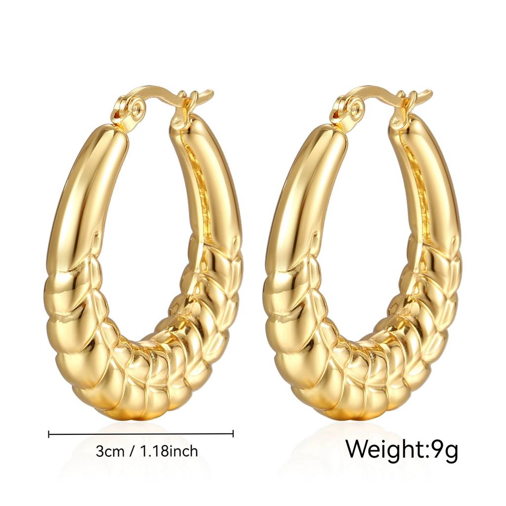 Stainless Steel Chunky Hoop Earrings for Women Teen 18K Gold Plated Hypoallergenic Thick Huggie Hoop Jewelry for Christmas Gifts