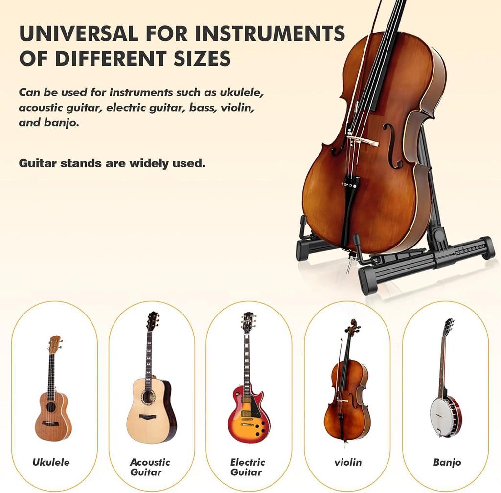 Foldable Portable Guitar Stand for Acoustic & Electric Guitars