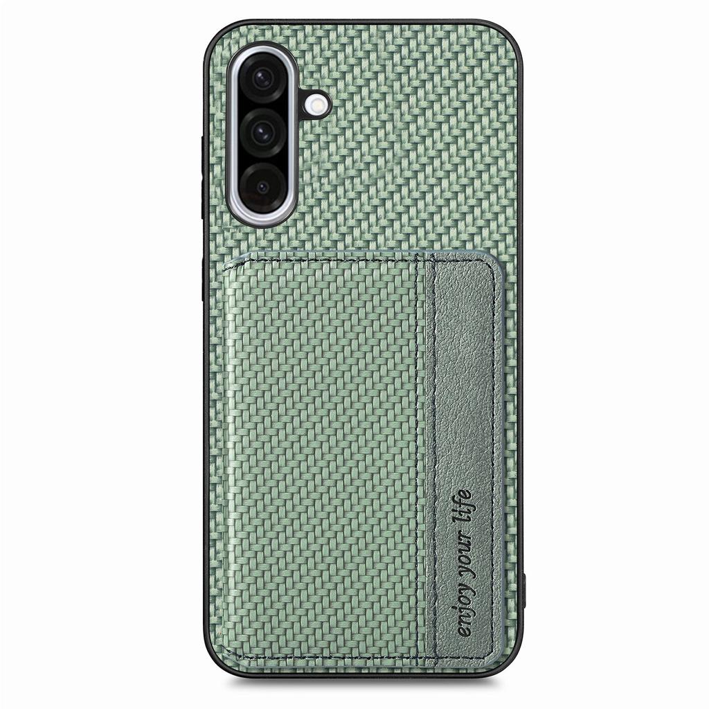 For Samsung Galaxy A36 5G Case RFID Blocking Carbon Fiber Leather Phone Back Cover with Card Holder