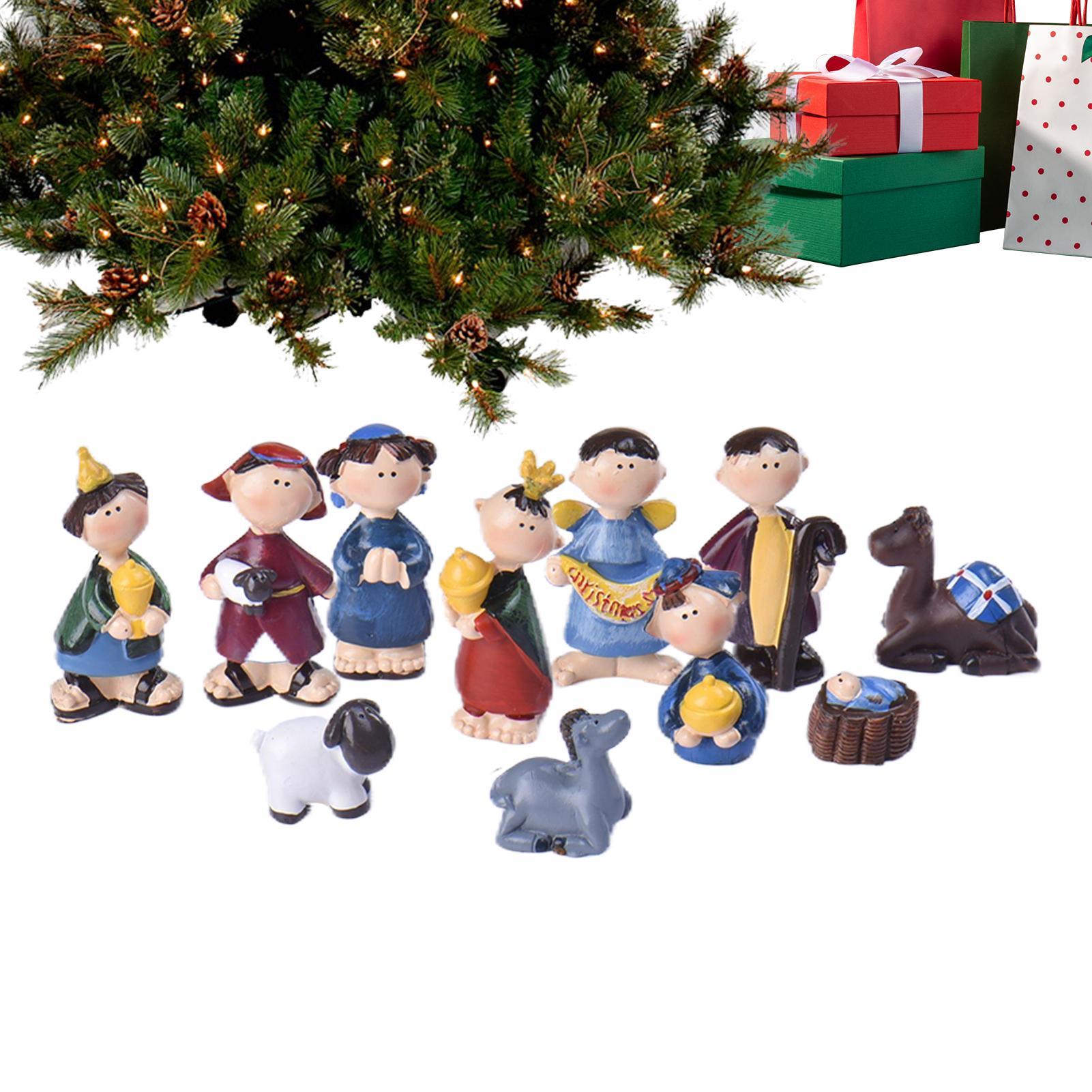 Nativity Sets Figures 11 Pieces Resin Nativity Figure Sets Decoration Mini Decor Figurines Toys Christian Family Tabletop China Mainland