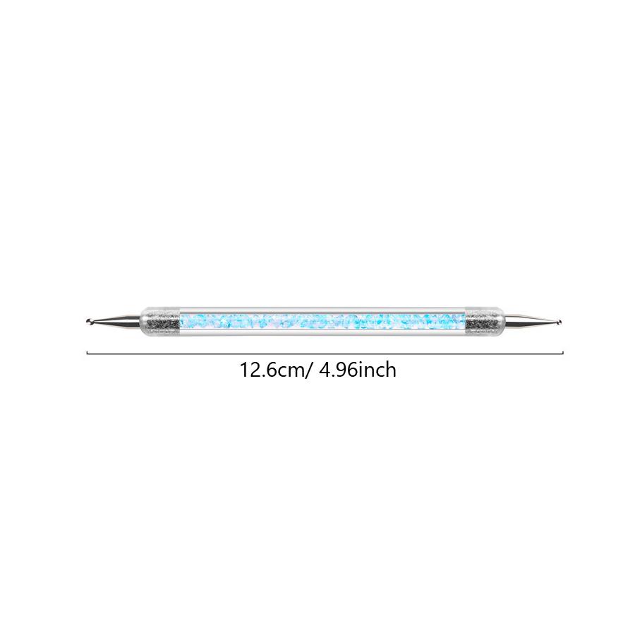 5Pcs Double-ended Nail Dotting Pen with Sparkling Rhinestones Handle, Dotting, Gems Picker Tool