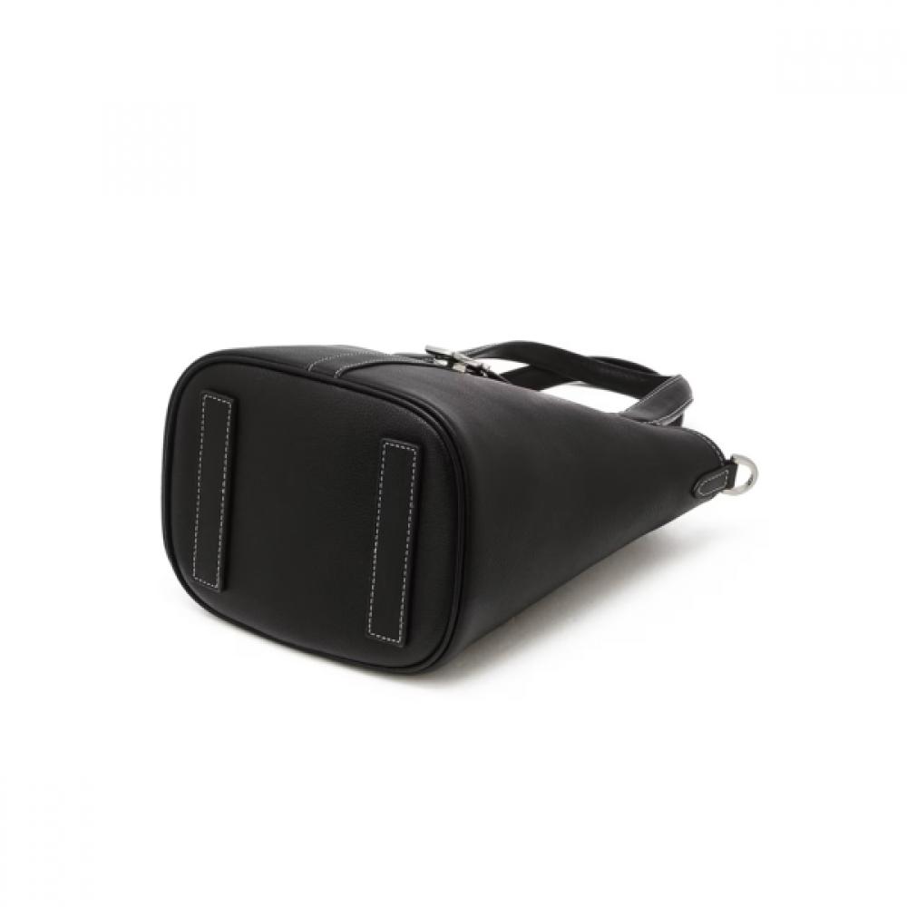 DakS Black Leather Check Decoration Tote Bag S Dcba6e154bk