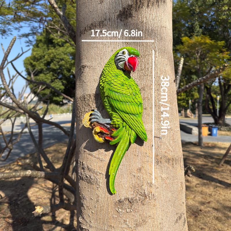 

Parrot Sculpture: Outdoor Garden Wall Hanging Ornament зелений