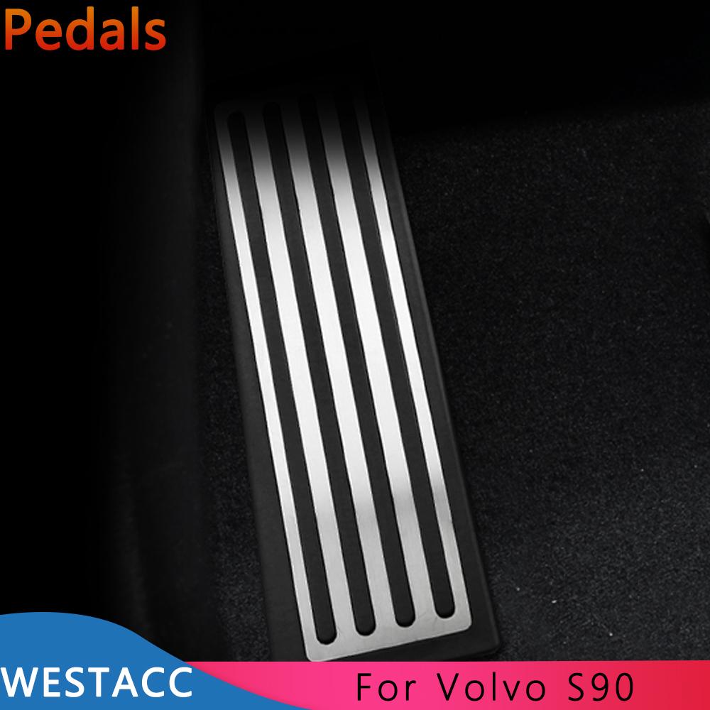 Stainless Steel Car Pedals for Volvo S90 S 90 2016 - 2022 Gas Fuel Accelerator Brake Foot Rest Pedal Cover Pad