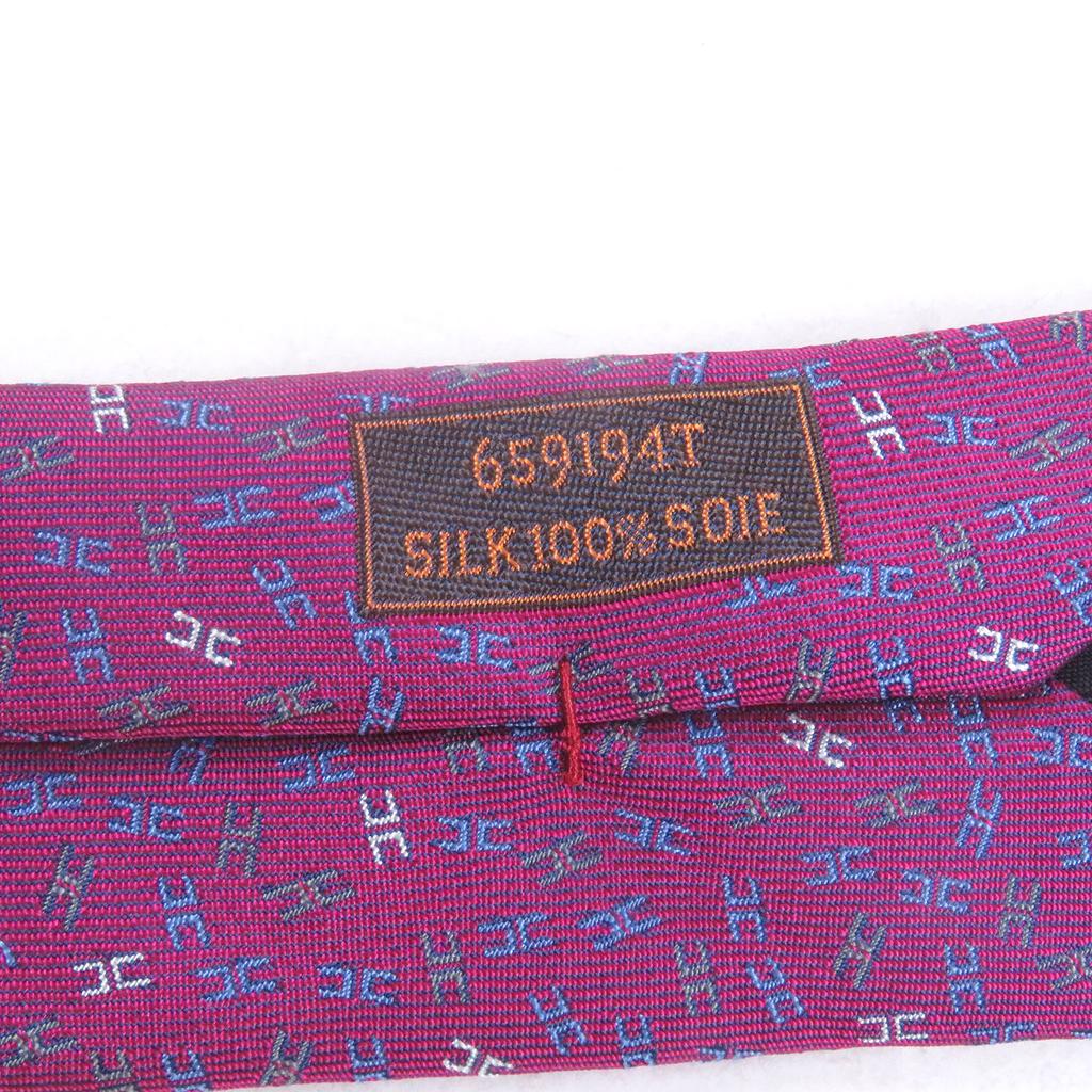 Pristine HERMES Tie H Logo Whole Pattern Purple Silk Mens 659194T Used