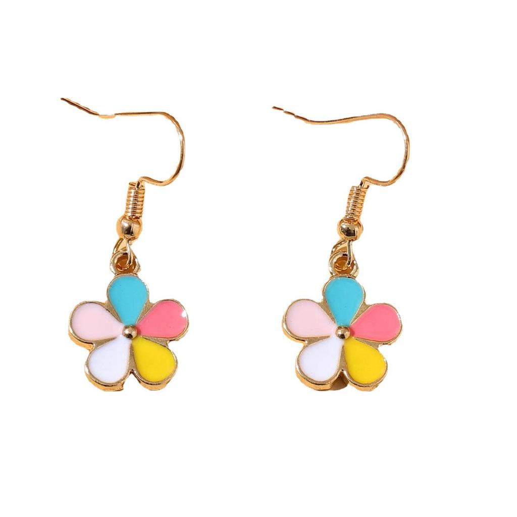 Violet Fashion Popular Multi-color Flower Earrings, Simple Personalized Women's Style