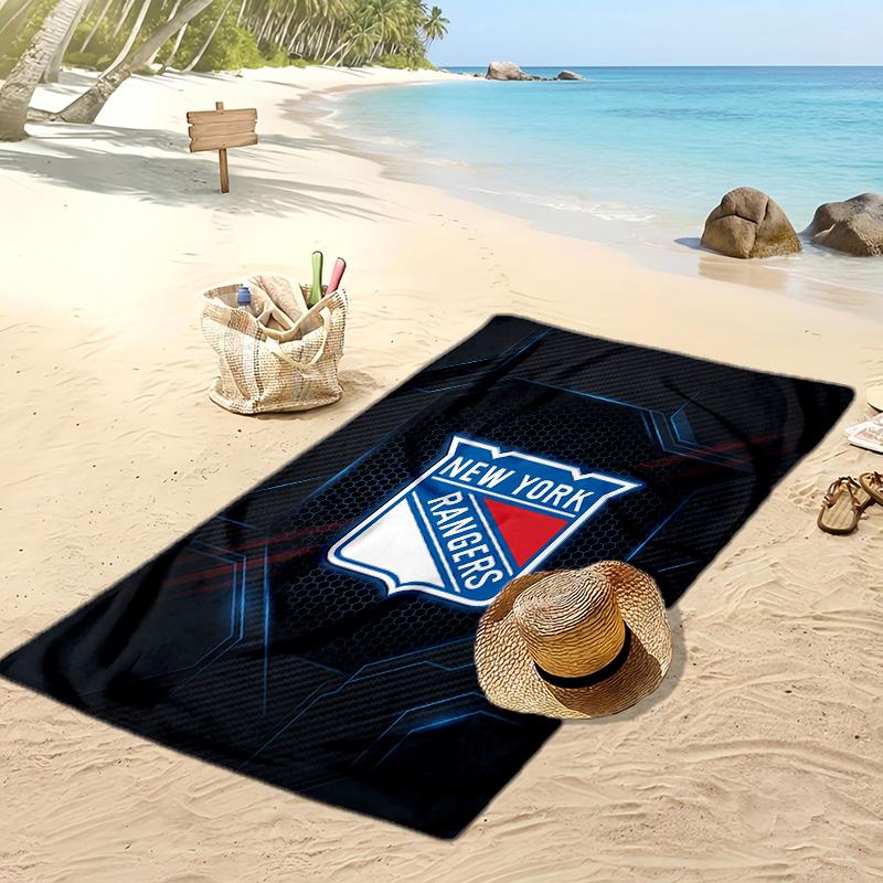 Asciugamano da Spiaggia Stampa New York Rangers Morbido Portatile Asciugatura Rapida?Asciugamano Asciutto Per Piscina Vacanza Estiva Sport all'Aperto